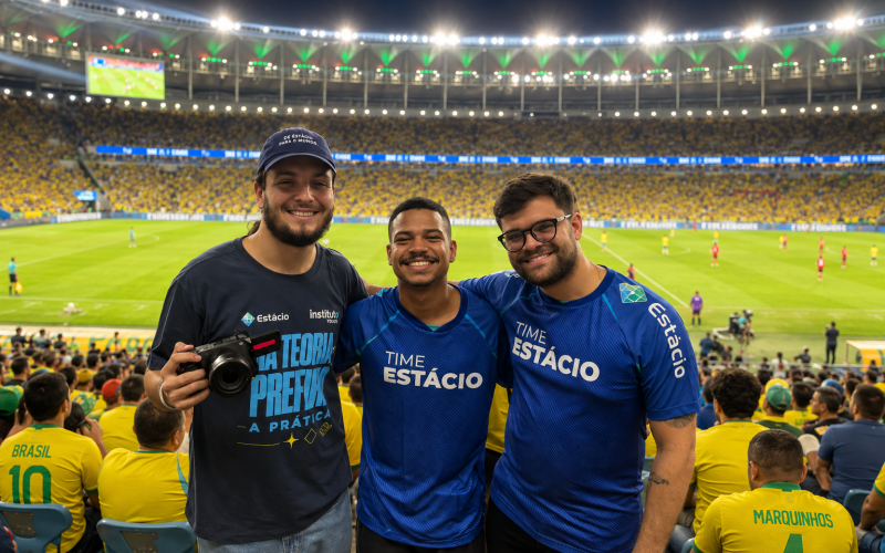 Estácio leva universitários para experiência prática na cobertura oficial da Seleção Brasileira